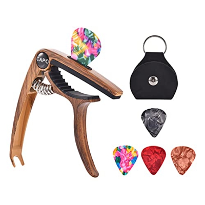 Generic Guitarra Capo Cambio Rápido para Set de 6 Cuerdas Guitarra Popular Profesional Ukelele Capo para Profesionales Y Principiantes con 6 Picos (Ma
