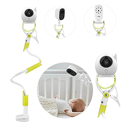 MYPINSoporte Cámara de Bebé, Soporte Vigilabebés para Cuna Ajustable sin Perforación, Giratorio de 360 °,Compatible con la Mayoría de Vigilabebés/Telé