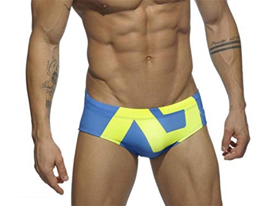 STaemin Ropa Interior Hombre Bañador de triángulo para Hombre, Traje de baño Sexy Europeo y Americano, Pantalones Cortos Estampados-Azul_Metro