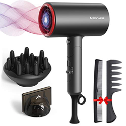 Manwe Secador de Pelo Profesional , 2 Velocidades y 3 Temperaturas,Secador de Pelo iónico Negativos, Potente Temperatura Constante de 2000 W, Asa Pleg precio