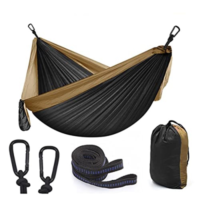 Hamaca para Camping Hammock Hamaca Doble Portátil Portátil Nylon Parachute para Mochilero Travel Peach Yard Y Outdoor Survival con Correas De árbol(Co