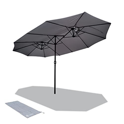 VOUNOT Sombrilla Parasol Rectangular, Sombrillas Jardin Grandes para Terraza Playa Piscina Mercado Patio Exterior, 460 x 270 cm, Protección Solar UV50 precio