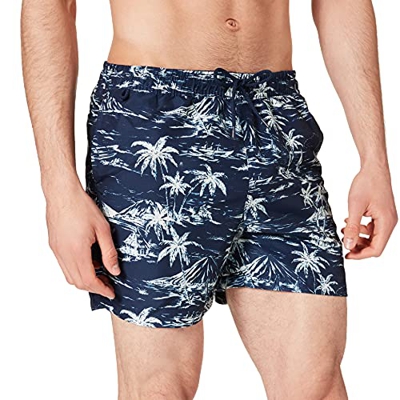 Springfield Peach Islas Bañador para Hombre, Estampado Azul, L