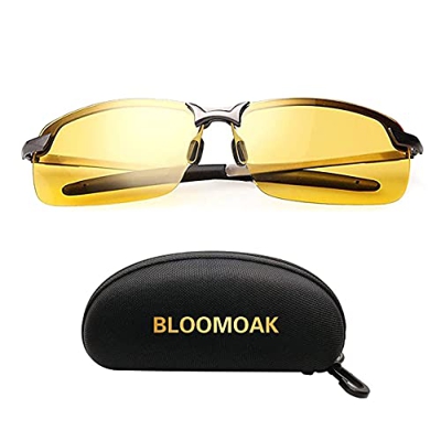 Bloomoak Gafas Nocturna | Gafas de sol - Para la pesca/Conducción nocturna/Reducción de riesgos | Antideslumbrantes/Protección UV400 de Ojos/HD Vision
