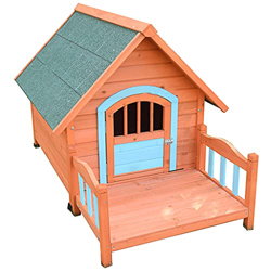 XYF Casa de Perro de Madera Maciza casa de Mascotas Jaula para Mascotas de Alta Gama para Interiores y Exteriores Refugio Aislado con Solapa en la Pue precio