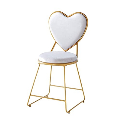 Silla De Tocador Silla De Maquillaje Silla De Tocador Silla En Forma De Corazón Taburete De Terciopelo Silla con Patas De Acero Macizo Sillas De Tocad