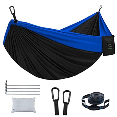 Hamaca para Camping Hammock Hamaca De Camping Doble / única Hamacas Portátiles Con Correas De árbol Clavos De Suelo Y Almohadas Inflables Hamacas De P