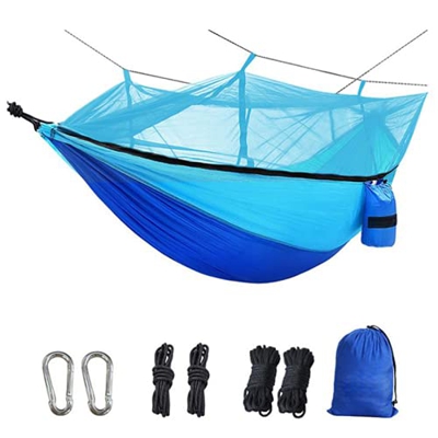 T-Day Hamaca para Camping Hammock Camping Hamcock para El Exterior Mochila Engranaje Camping Hamaca Portátil con Gancho De Hierro Cuerda De Nylon Y Bo