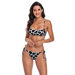 Conjuntos de Bikinis para Mujer Tirantes Ajustables Dos Piezas Tops de Bikini Bañador con Cuello Halter Ropa de Playa Traje de baño de Cintura Baja Tr en oferta
