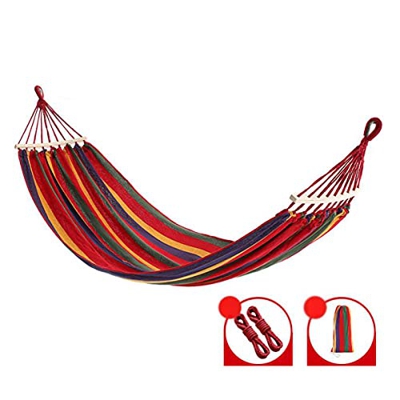 Hamaca para Camping Hammock Doble Hamaca 2 Persona Extra Grande Lienzo Algodón Hamaca para Patio Porche Jardín Patio Trasero Descanso Al Aire Libre Y 