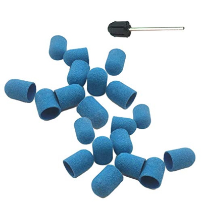 teng hong hui 20pcs / Set Pedicure Pedicure Pedicure Pedicure Pedicure bit bit bit Sanding Talad bit Caps Pie Cutícula Removedor Herramientas