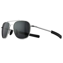 SUNGAIT Gafas de Sol Estilo Militar para Hombre Polarizadas Lentes con Marco de Metal(Plata/gris)-SGT285 características