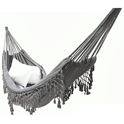 Hamaca para Camping Hammock Sola Doble Viaje Hamaca Exquisita Borla Embellecimiento Multi-Cuerda Pescado Nudo Tejido para Senderismo Al Aire Libre Pat precio
