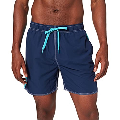 ARENA Fundamentals Bicolor Boxer Swim Trunks, Mens, Navy-Martinica, XXL