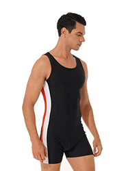 YOOJIA Hombres Bañador de Una Pieza con Pantalones Cortos Mono de Natación para Playa Piscina Moda Traje de Baño Mono Deportivo Negro A L características