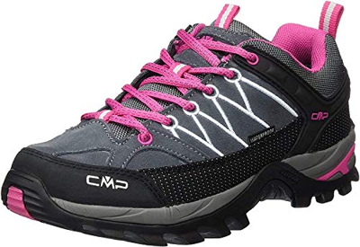 CMP Rigel Wp, Zapatos de Low Rise Senderismo para Mujer, Gris (Grey-Fuxia-Ice), 39 EU
