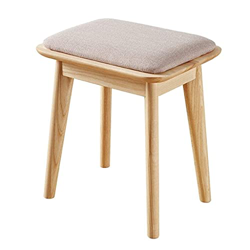 Sofá Reposapiés Madera Maciza Ceniza Beige Bolsa Suave Silla De Maquillaje Banco Simple Adecuado para Dormitorio Restaurante Bajo Cómodo Y Suave en oferta