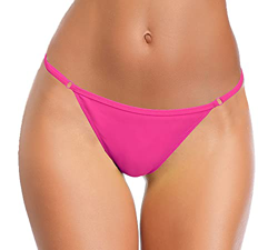 SHEKINI Mujer Bikini Traje de Baño de Dos Piezas Ropa de Playa Triangulo Tanga Bikini con Relleno (Rosa Fluorescente F-Bikini Bottom,L) precio