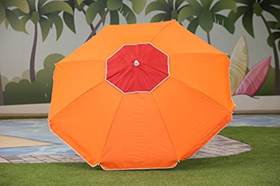 AREMAR Sombrilla Jardín, Playa y Piscina Oxford-Solar con Airvent Diferentes Tamaños y Modelos (Ø 200 cm, Naranja)