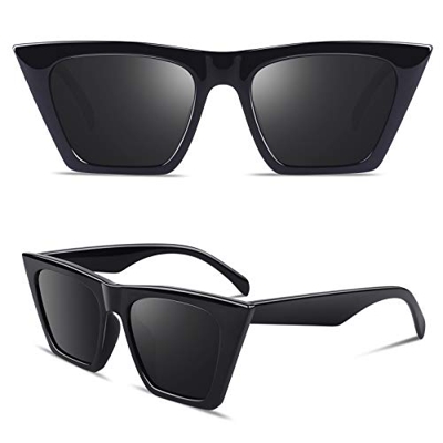 GQUEEN GQZ7 - Gafas de sol con diseño de ojo de gato, estilo MOD, protección UV Kurt Cobain, color negro