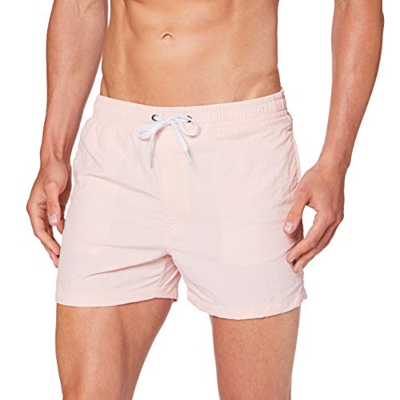Build Your Brand Swim Shorts Pantalones Cortos, Rosa, M para Hombre