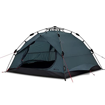 Qeedo Quick Pine 3, Tienda de campana 3 personas, tienda automatica (Quick-Up-System) - Sharkgrey