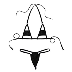 dPois Micro Bikini Mujer Push Up Braga Alta Sexy Mini Bikinis Brasileños Bañador Traje de Baño Conjunto de Lencería Erótica Ropa Interior Braguitas G- precio