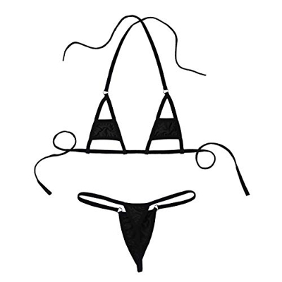 dPois Micro Bikini Mujer Push Up Braga Alta Sexy Mini Bikinis Brasileños Bañador Traje de Baño Conjunto de Lencería Erótica Ropa Interior Braguitas G-