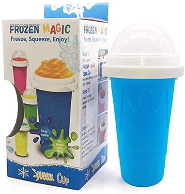 DIY Fast Cooling Cup Quick Frozen Smoothies Slushy Ice Cream Maker Milk Shake Maker Cooling Cup Squee,Magic Slushy Maker Squeeze Cup - DIY Fast Coolin