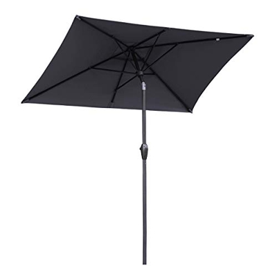 Sekey 210 × 140 cm, Aluminio, sombrilla para Mercado, jardín, terraza, protección Solar UV 50+, Gris Rectangular