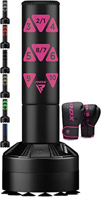 RDX Niños Saco de Boxeo Pie Puñetazos Guantes para Artes Marciales Mixtas, 4ft Junior Pesado, Equipo Entrenamiento Gimnasio Casa, Bolsa para Fitness M