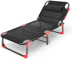 ZGYZ Garden Sun Lounger Lounge Chair sunbed Chair Outdoor Folding Leisure Reclining Beach Chair Breathable Textilene for Camping Patio,Removable Mattr precio