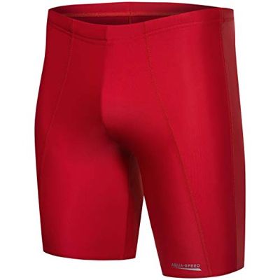 Aqua Speed Bañador Largo para Hombre | bañador Jammer hasta la Rodilla | Resistente al Cloro | protección UV | Rojo | XL