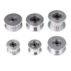 5Pcs 2GT Accesorios de Aluminio de la Impresora de Polea 3D, 3mm / 5mm de la Rueda 16/20 o sin Dientes para el Ancho de la Correa 6 mm / 10 mm(W6mm, 2 en oferta