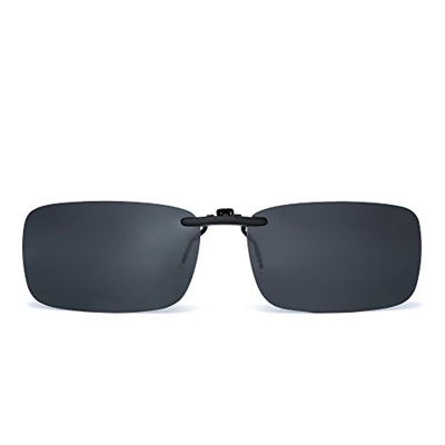 JM Sin marco Rectángulo Clip en Gafas de Sol Ligero Peso Polarizadas Anteojos Hombre Mujer(Gris Polarizado)
