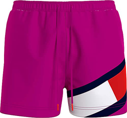 Tommy Hilfiger Colour-Blocked Slim Fit Mid Length Swim Shorts Bañador, Rosa (Eccentric Magenta), XL para Hombre precio