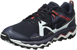 Mizuno Wave Mujin 7, Zapatillas para Carreras de montaa Hombre, Indiaink Blk Ignitionred, 40.5 EU precio