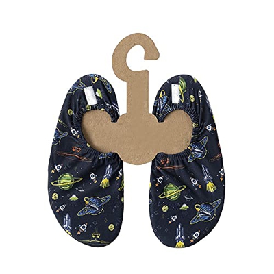 Slipstop Zapatillas de playa para niños, antideslizantes, deportivas, para natación, vacaciones, yoga, unisex, factor de protección solar 50, Azul con