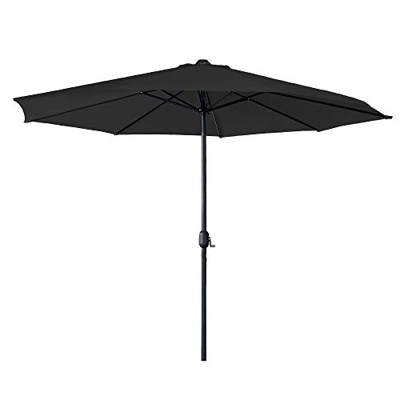 Froadp Ø3.5m Sombrillas de Playa Octogonal de Poliéster Solar Protección con Ø38mm Mango Parasol para Balcón Terraza Piscina Patio(Gris Oscuro)