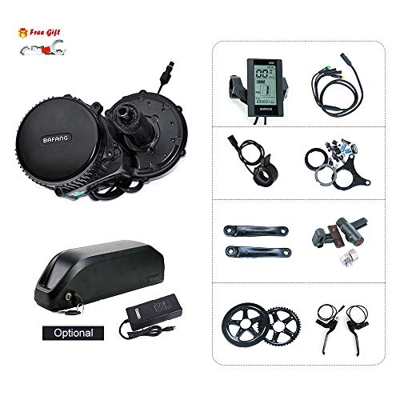 BAFANG BBS02 500W 36V Motor de impulsión media Motor de bicicleta eléctrico con pantalla LCD C965/DP-C18 (C965 pantalla LCD, rueda de cadena: 46T)