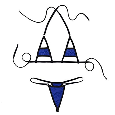 dPois Micro Bikini Mujer Push Up Braga Alta Sexy Mini Bikinis Brasileños Bañador Traje de Baño Conjunto de Lencería Erótica Ropa Interior Braguitas G-