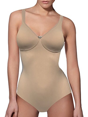Lady Bella PA0785 Body Reductor para Mujer en Copas D - Faja Moldeadora sin Aros y sin Costuras - Body Interior de Microfibra Transpirable con Tirante