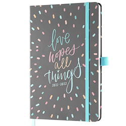 Agenda 2021 2022 - A5 agenda escolar agenda profesor 2021-2022 de julio de 2021 a junio de 2022, 15 x 21 cm Blanco Floral en oferta
