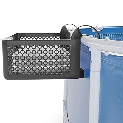 Carrie Box Cesta de almacenamiento, accesorios de piscina, soporte para bebidas, color gris
