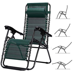 BAKAJI Silla Zero Gravity Tumbona de jardín Relax Sillón Plegable Tejido Texilene Transpirable reclinable, Muebles de Exterior para Piscina de Playa y en oferta