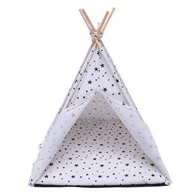 VILLCASE Pet Tipi Perro (Cachorros) & Gato Cama Portátil Pet Tienda & Casas para Mascotas Portátil Tienda de campaña Lavable Transpirable Jaula (Estre