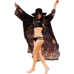 Tyidalin Cárdigans Mujer Florales Largo Vestido Playa Verano Kimono Gasa Maxi Camisolas y Pareos Bohemio (Color 5, Talla única) características