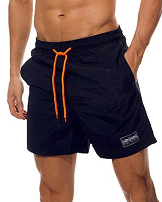 iMixCity Hombre Bañadores de Natación Pantalones Cortos Baño Bóxers Playa Shorts (Negro, EU L =Tag XL)