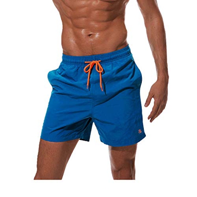 JustSun Bañador para hombre de secado rápido, con forro de malla y cordón ajustable., azul marino, XXL