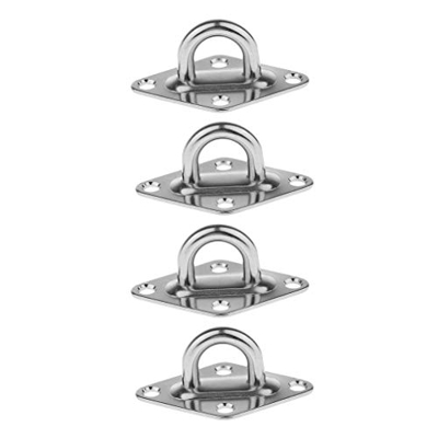 MERIGLARE Ojo de Almohadilla de Diamante M5 de 4 Piezas para Columpios de Gancho de Montaje en Pared de Cubierta Marina, Amplio
